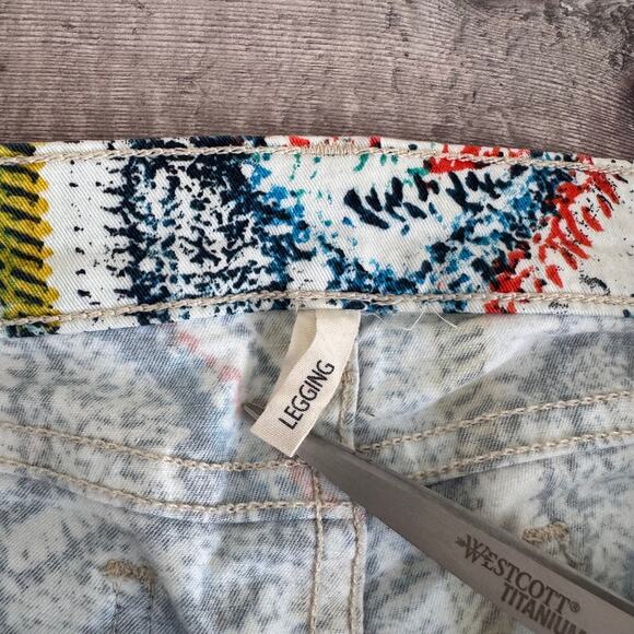 Rag & Bone Legging Jeans Women's Size 27 Abstract Print Surf Knit Skinny Stretch - Picture 5 of 11